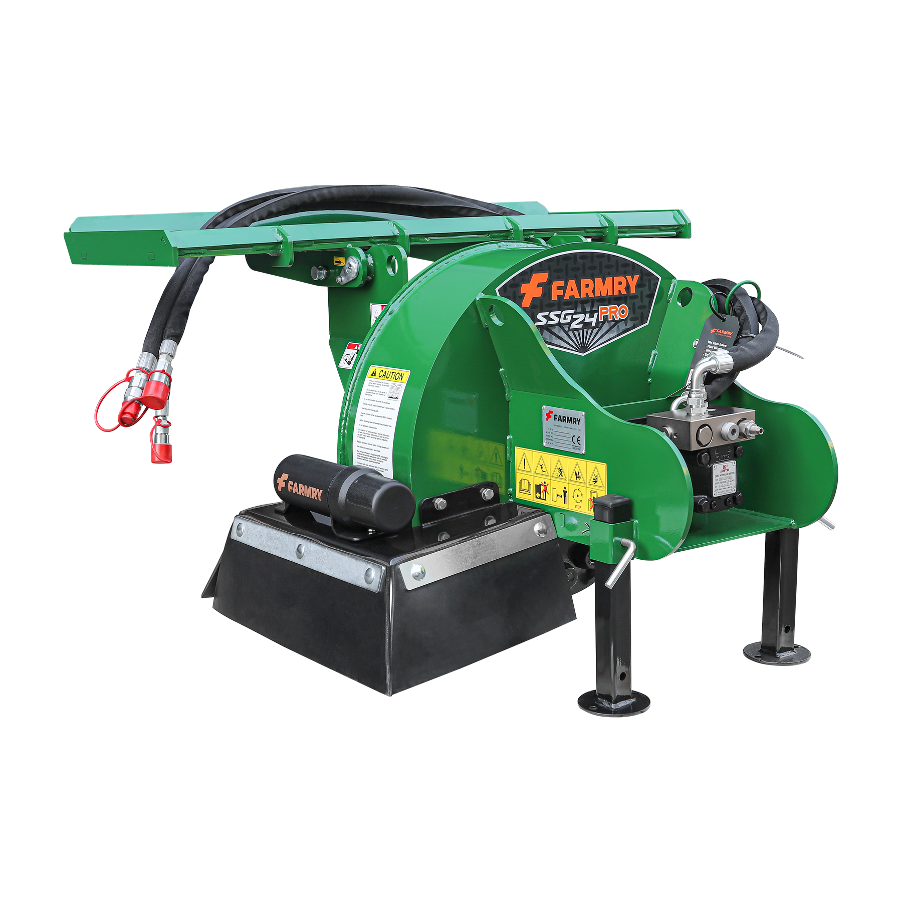 24 inch Skid Steer Loader Stump Grinder with Flexible Coupling and 3 Time Indexing Carbide Teeth, 18 to 23GPM, SSG24PRO(Green)