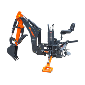 7 ' Tractor  Backhoe with Curved Boom, Italian Original WALVOIL Seven Way Hydraulic Control Valve, 12" Bucket, Hydraulic Grapple Thumb,  Self-Contained One-Piece Gear Pump&Hydraulic Reservoir included, for 25-45 HP, Cat 1&2 Hookup, BH700Pro