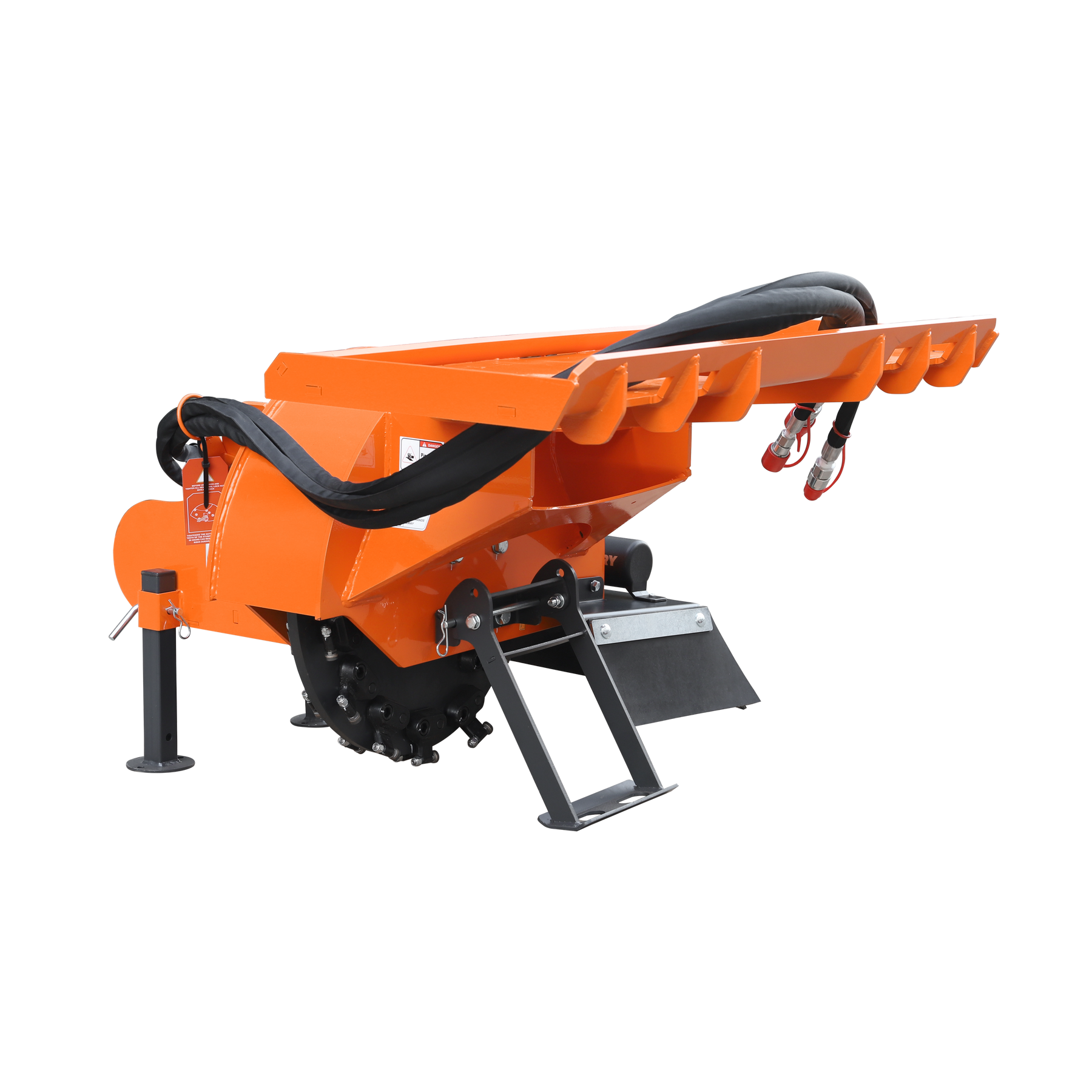24 inch Skid Steer Loader Stump Grinder with Flexible Coupling and 3 Time Indexing Carbide Teeth, 18 to 23GPM, SSG24PRO(Orange)