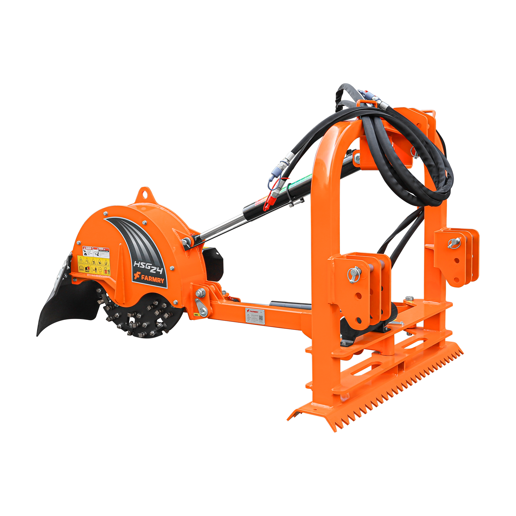 24 inch Hydraulic Stump Grinder with 56ps Carbide Teeth for Tractor From 25hp To 60hp, Premium Driveline with Included, HSG24