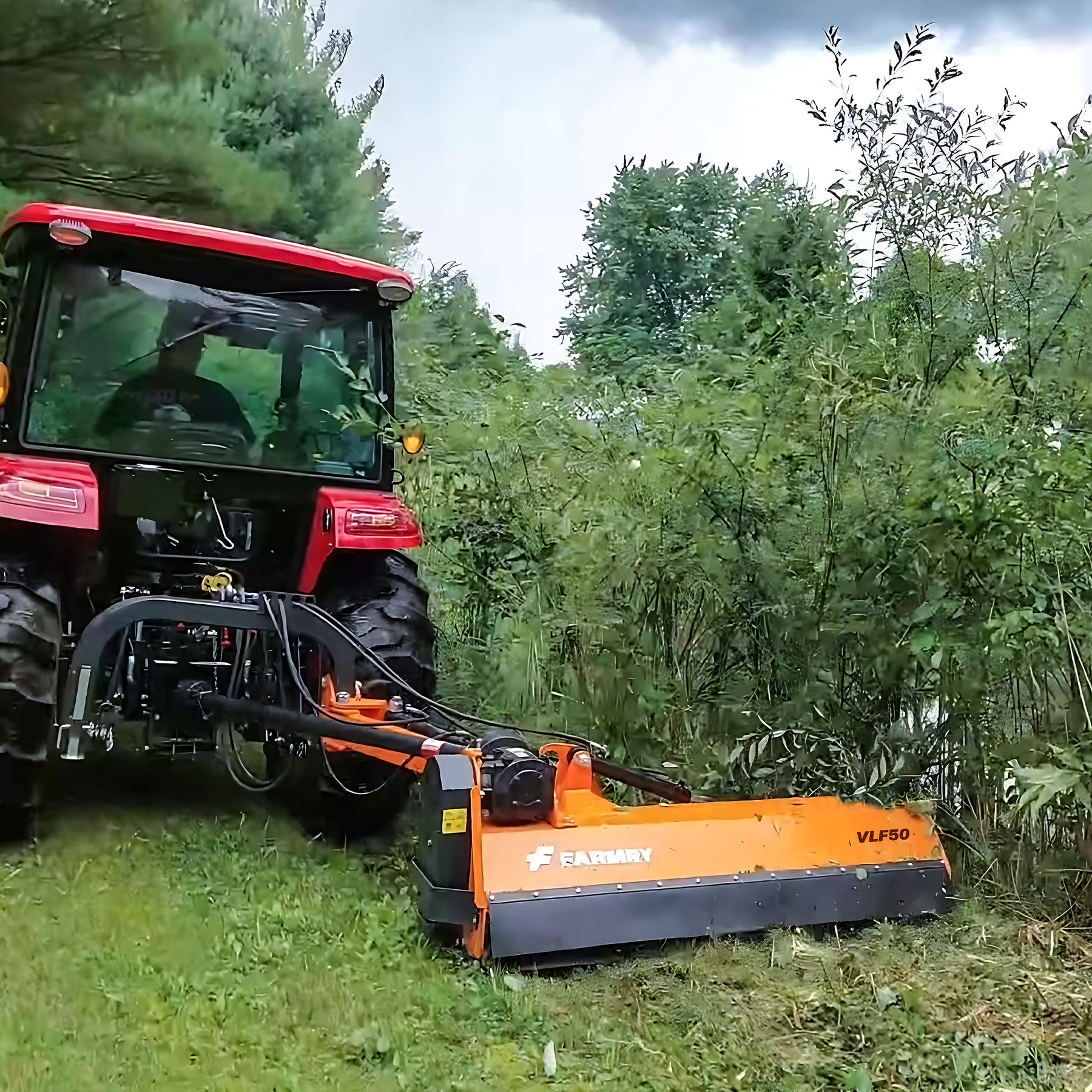 3 Point 50" Hydraulic Offset Flail Ditch Bank Mower for Category 1 Tractors, 25-45HP, VLF50