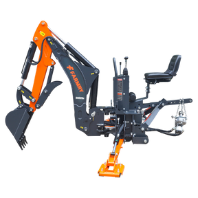 8 '2 " Tractor  Backhoe with Curved Boom, 15" Bucket, Mechanical Grapple Thumb, Self-Contained Gear Pump&Hydraulic Reservoir included, for 30-65 HP, Cat 1&2 Hookup, BH820e