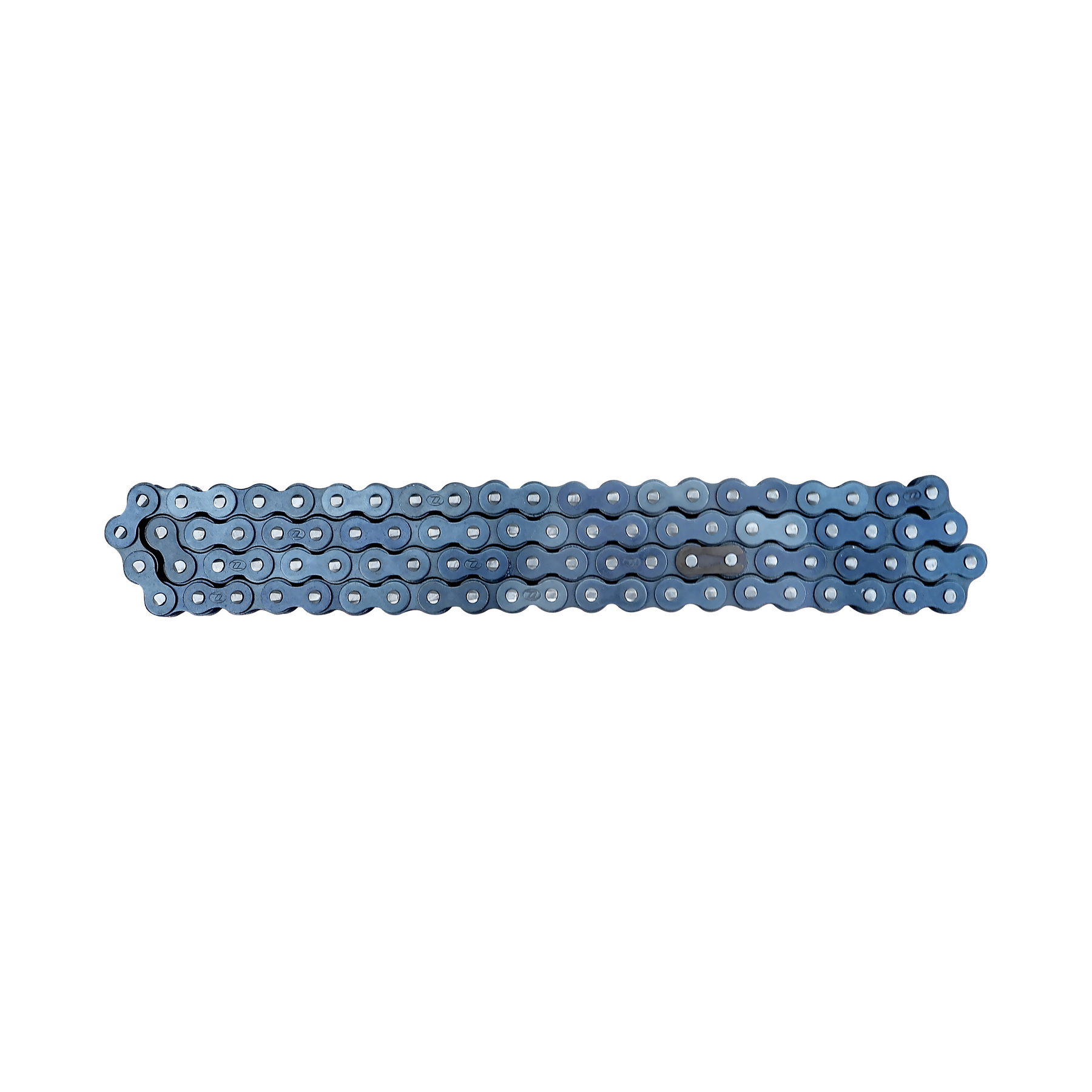 The farmry (1 Pcs/Kit) Roller Chain for SSB72/SSB84/TSB72/TSB84 (104402A/104403A/104303A/104304A) is shown laid straight on a white background, featuring clean, shiny metal links with a bluish-silver finish.