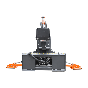 8 '2 " Skid Steer Loader  Backhoe with Curved Boom, Italian Original WALVOIL Seven Way Hydraulic Control Valve, 15" Bucket, Hydraulic Grapple Thumb included, for 30-65 HP , BHS820Pro