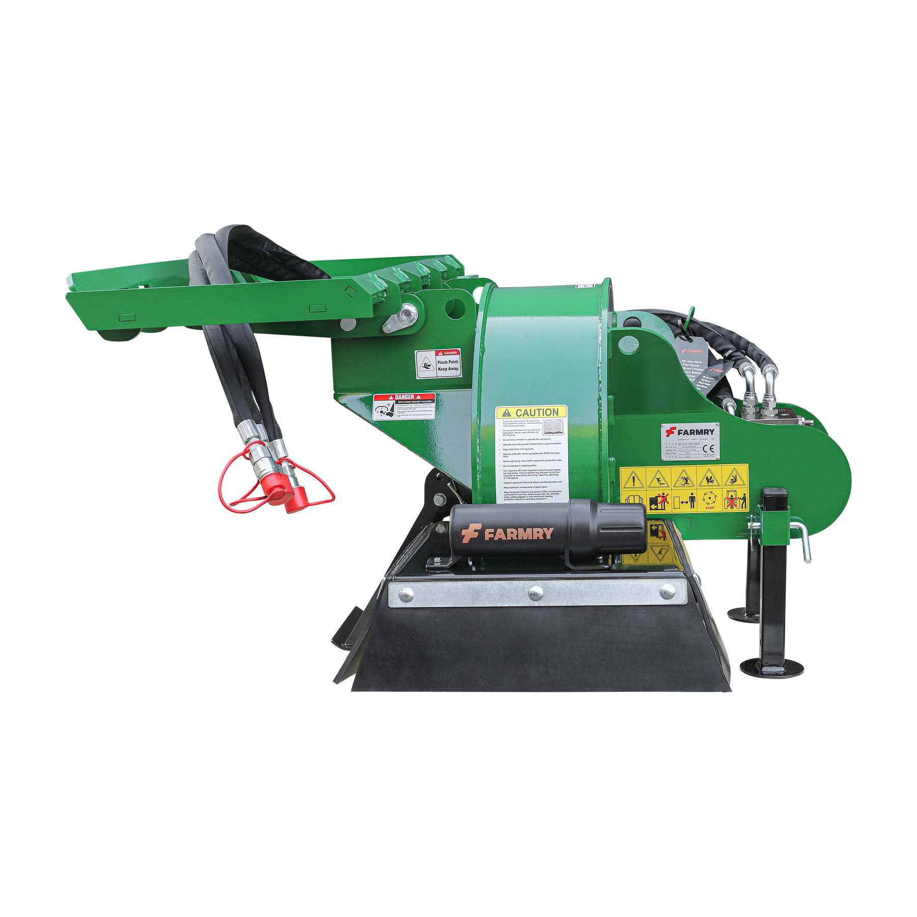 24 inch Skid Steer Loader Stump Grinder with Flexible Coupling and 3 Time Indexing Carbide Teeth, 18 to 23GPM, SSG24PRO(Green)