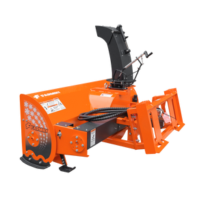 84” Skid Steer Snow Blower, 50-100 HP, REQ.Hydraulic Flow 16 -21GPM , 24” Diameter Impeller, Manual 360° Snow Chute, Snow Shovel for JAM Clearance included,  SSB84