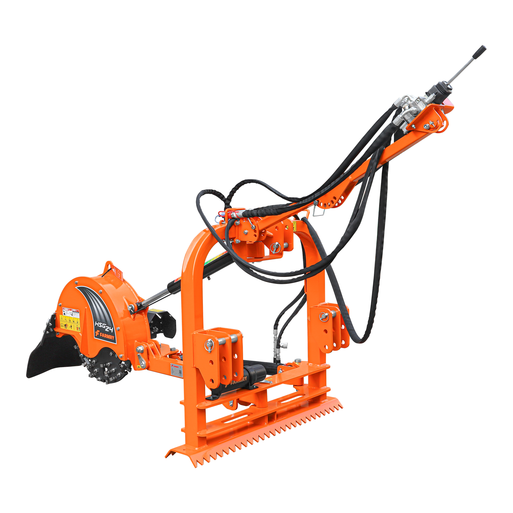 24 inch Hydraulic Stump Grinder with 56ps Carbide Teeth and Self Contained Control Valve for Tractor From 25hp To 60hp, Premium Driveline Included, HSG24PRO