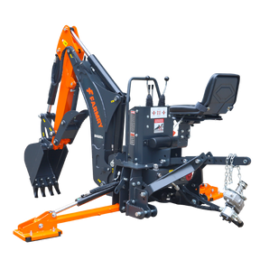 8 '2 " Tractor  Backhoe with Curved Boom, 15" Bucket, Mechanical Grapple Thumb, Self-Contained Gear Pump&Hydraulic Reservoir included, for 30-65 HP, Cat 1&2 Hookup, BH820e