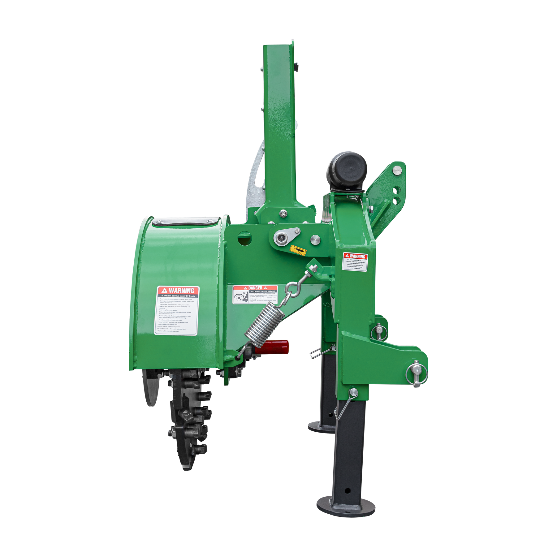 3-Point PTO Stump Grinder PRO, Two Torsion Springs, Speed Indicator, 34 Carbide Teeth, for 15-45HP Tractors, PTO Shaft Included with Slip Clutch. SG24 Pro