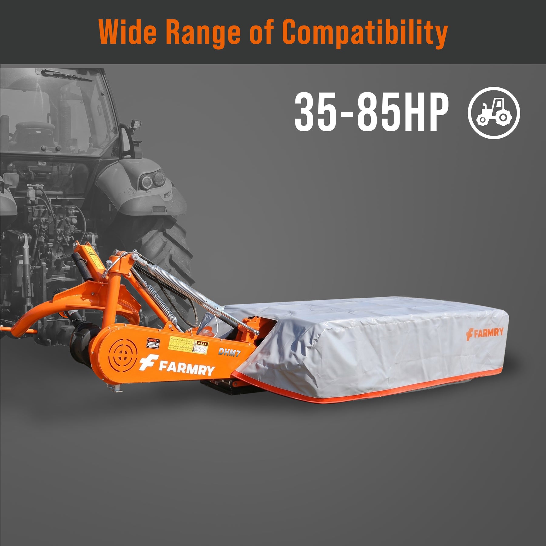 3 Point 81" Disc Mower, 5 Discs, PTO Powered 35–85HP Hay Cutter for Category 1 & 2 Tractors, DHM7