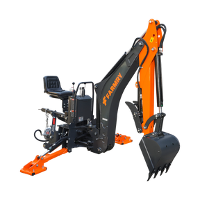 9 '2 " Tractor  Backhoe with Curved Boom, 18" Bucket, Hydraulic Grapple Thumb, Self-Contained Gear Pump&Hydraulic Reservoir included, for 45-120 HP, Cat 2 Hookup, BH920