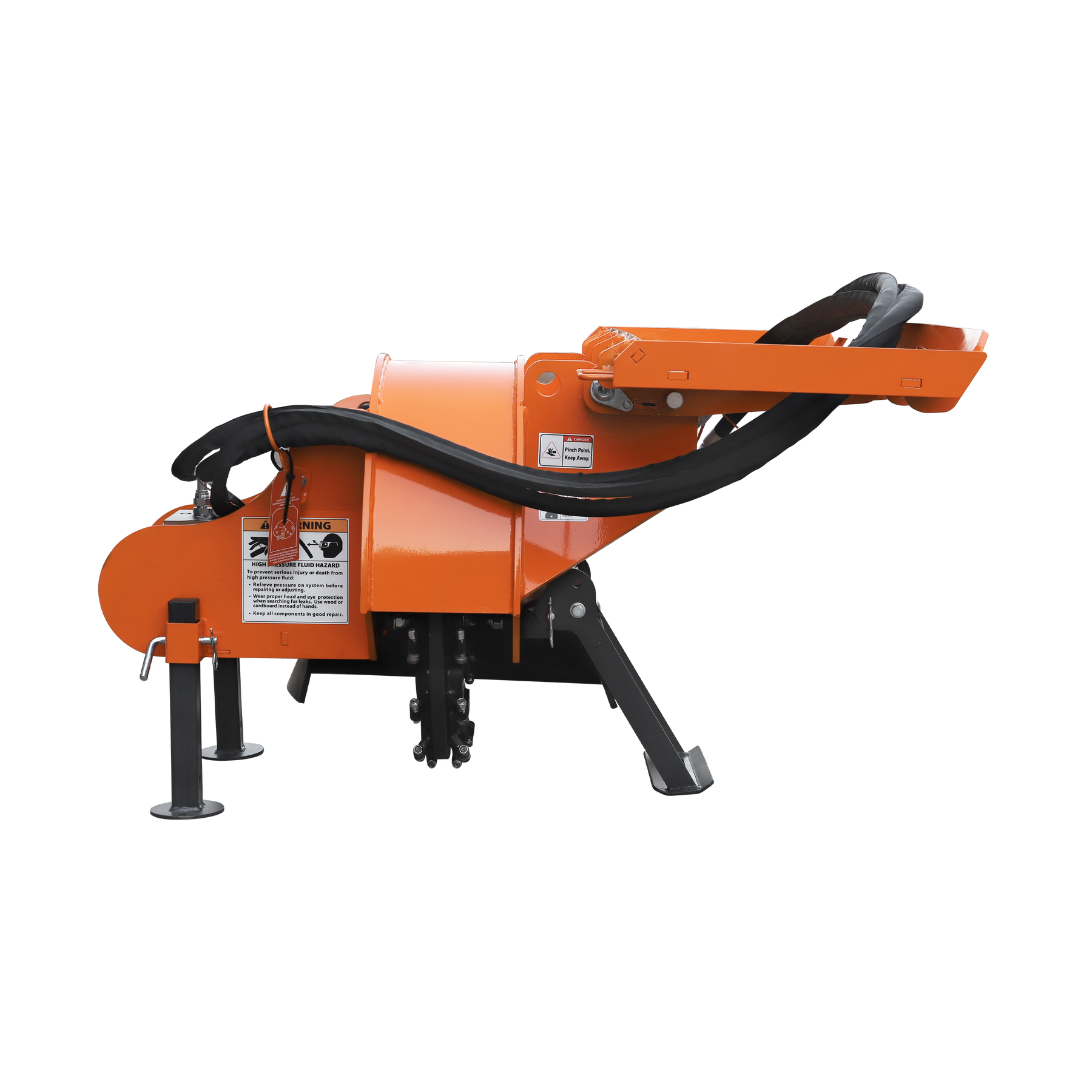 24 inch Skid Steer Loader Stump Grinder with Flexible Coupling and 3 Time Indexing Carbide Teeth, 18 to 23GPM, SSG24PRO(Orange)