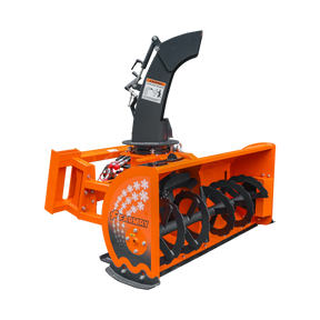60” Skid Steer Snow Blower, 30-75 HP, REQ.Hydraulic Flow 16 -21GPM , 22” Diameter Impeller,  Manual 360 °Snow Chute,  Snow Shovel for JAM Clearance included, SSB60