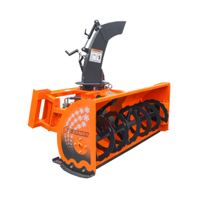 72” Skid Steer Snow Blower, 45-75 HP, REQ.Hydraulic Flow 16 -21GPM , 24” Diameter Impeller,  Manual 360 °Snow Chute,  Snow Shovel for JAM Clearance included, SSB72