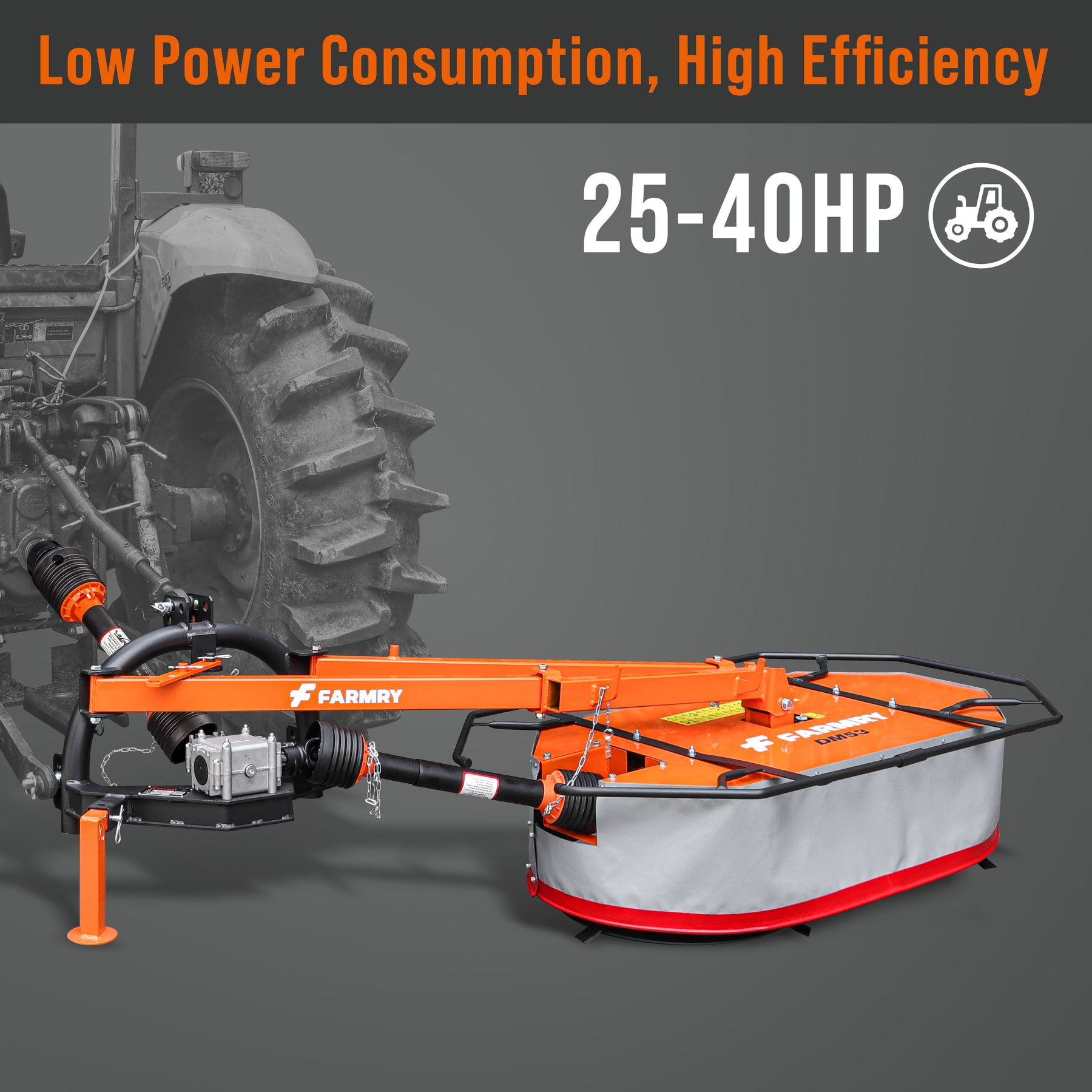53" Cutting Width, Drum Mower for Tractor, DM53