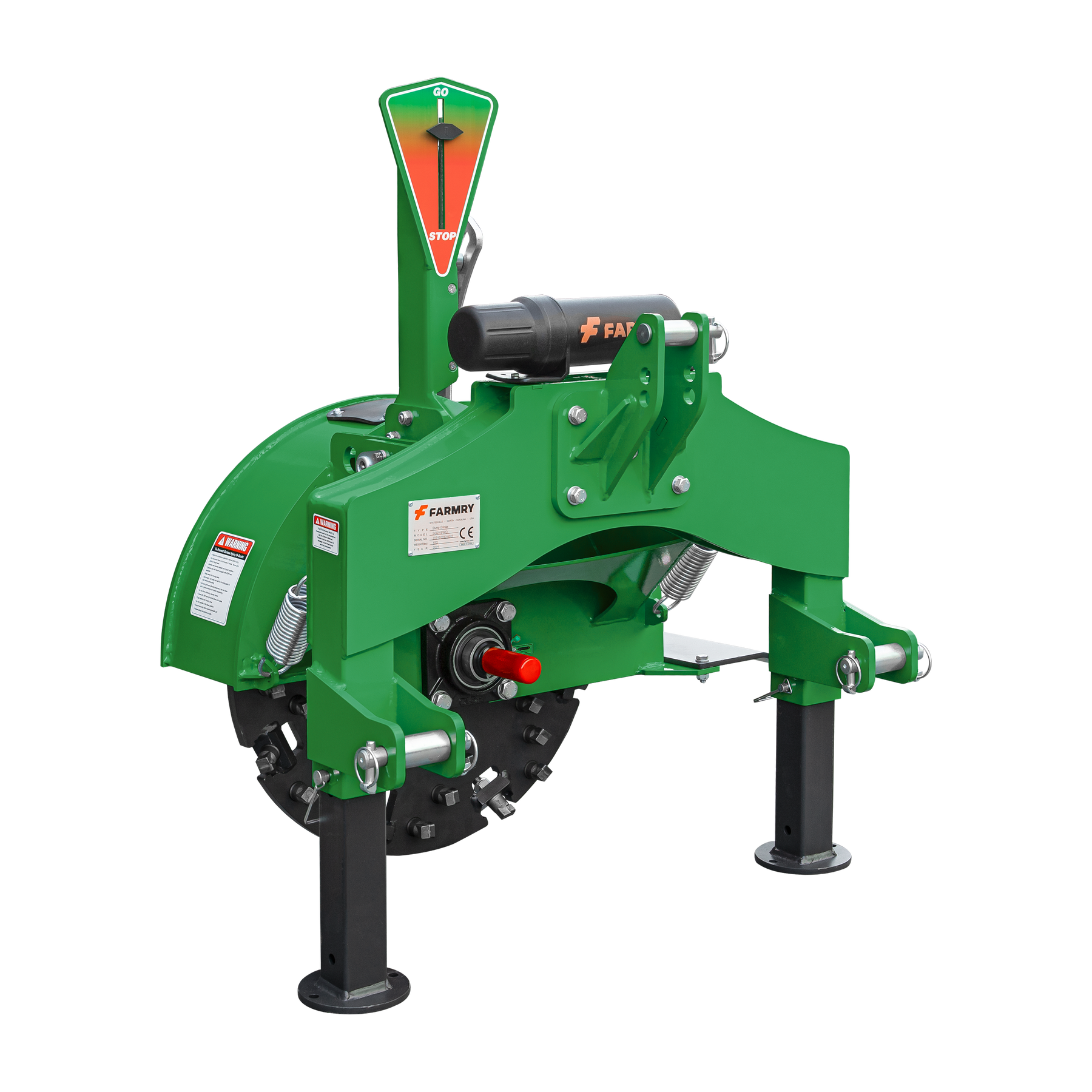3-Point PTO Stump Grinder PRO, Two Torsion Springs, Speed Indicator, 34 Carbide Teeth, for 15-45HP Tractors, PTO Shaft Included with Slip Clutch. SG24 Pro