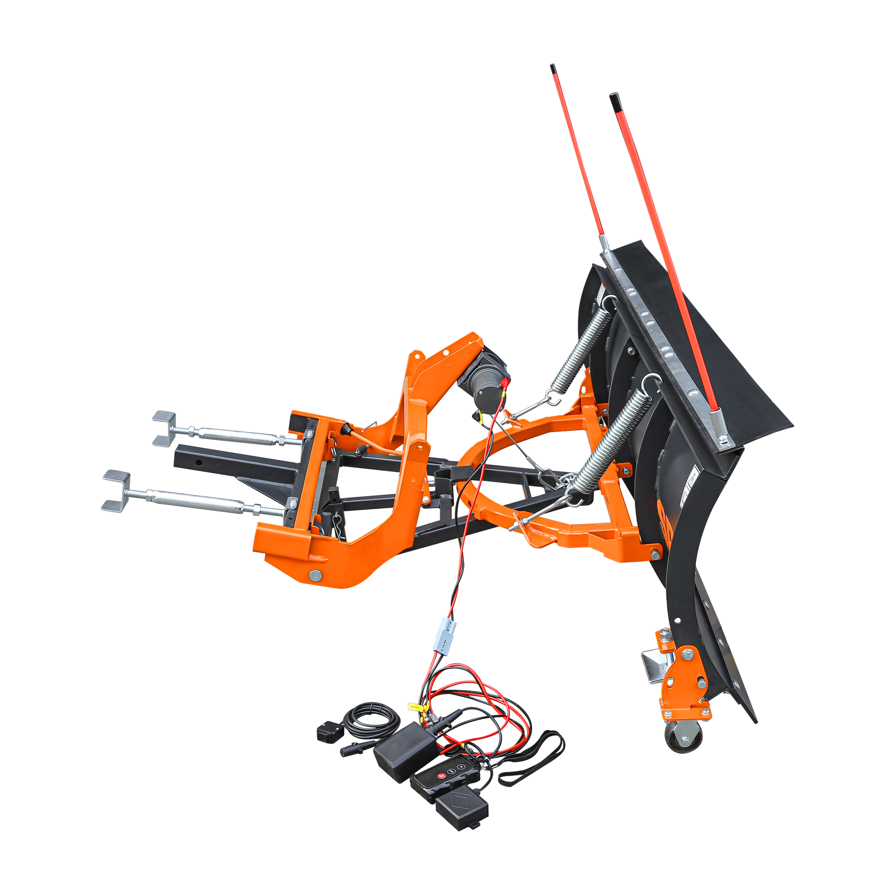 SP72 72" Truck/SUV Front Mount Snow Pusher, Left and Right Angle, 2" Mount Receiver, Wireless Winch Control