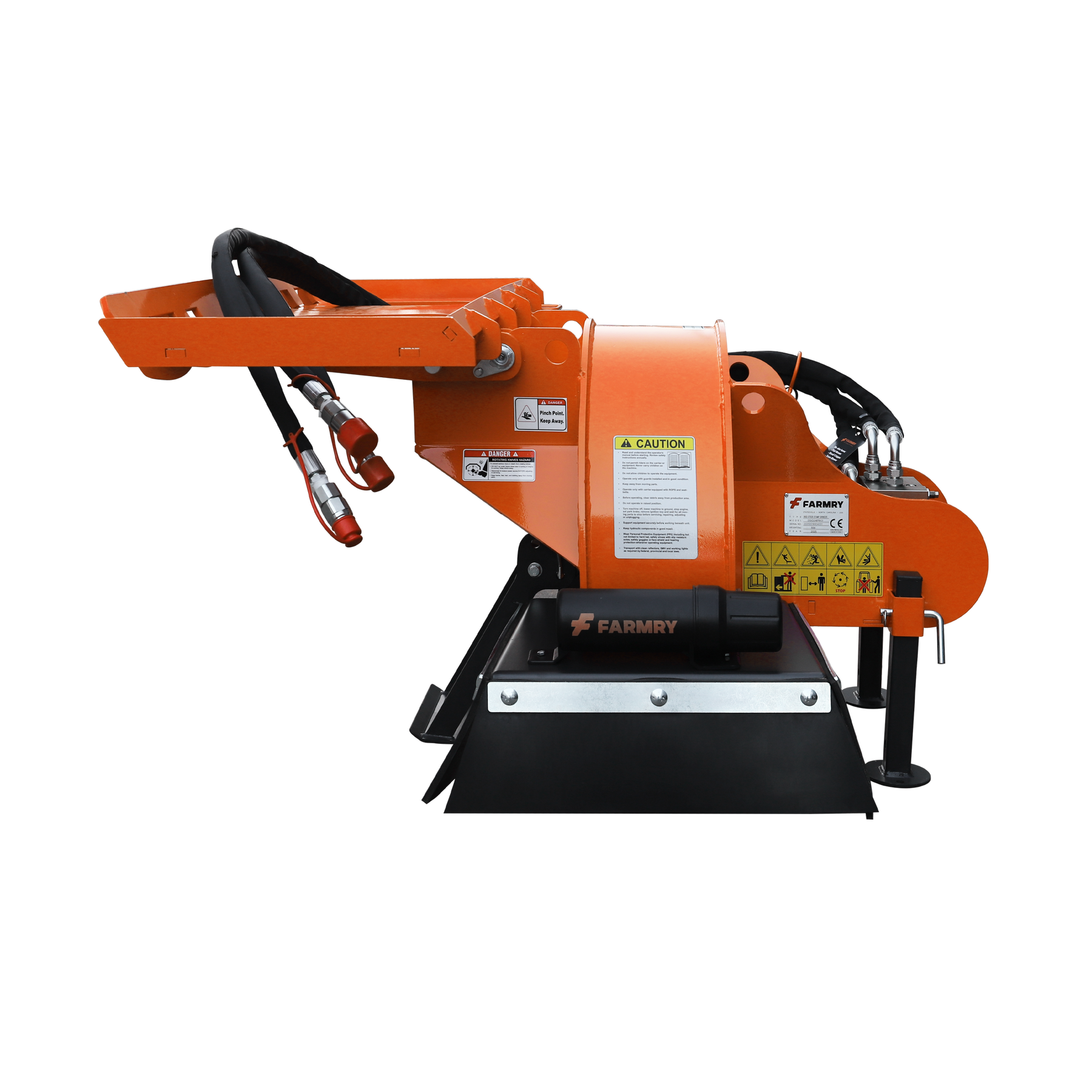 24 inch Skid Steer Loader Stump Grinder with Flexible Coupling and 3 Time Indexing Carbide Teeth, 18 to 23GPM, SSG24PRO(Orange)