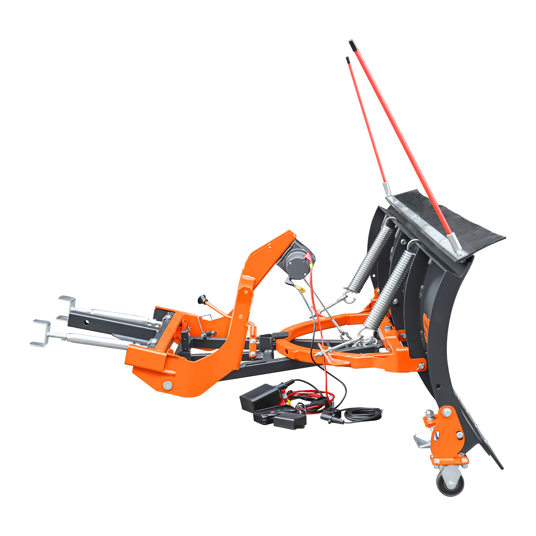 SP84 84" Truck/SUV Front Mount Snow Pusher, Left and Right Angle, 2" Mount Receiver, Wireless Winch Control