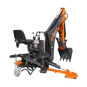 9 '2 " Tractor  Backhoe with Curved Boom, 18" Bucket, Hydraulic Grapple Thumb, Self-Contained Gear Pump&Hydraulic Reservoir included, for 45-120 HP, Cat 2 Hookup, BH920