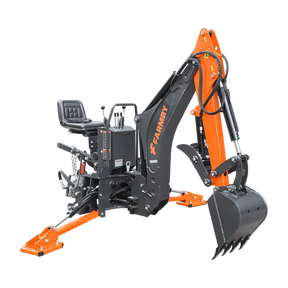 8 '2 " Tractor  Backhoe with Curved Boom, 15" Bucket, Hydraulic Grapple Thumb, Self-Contained Gear Pump&Hydraulic Reservoir included, for 30-65 HP, Cat 1&2 Hookup, BH820