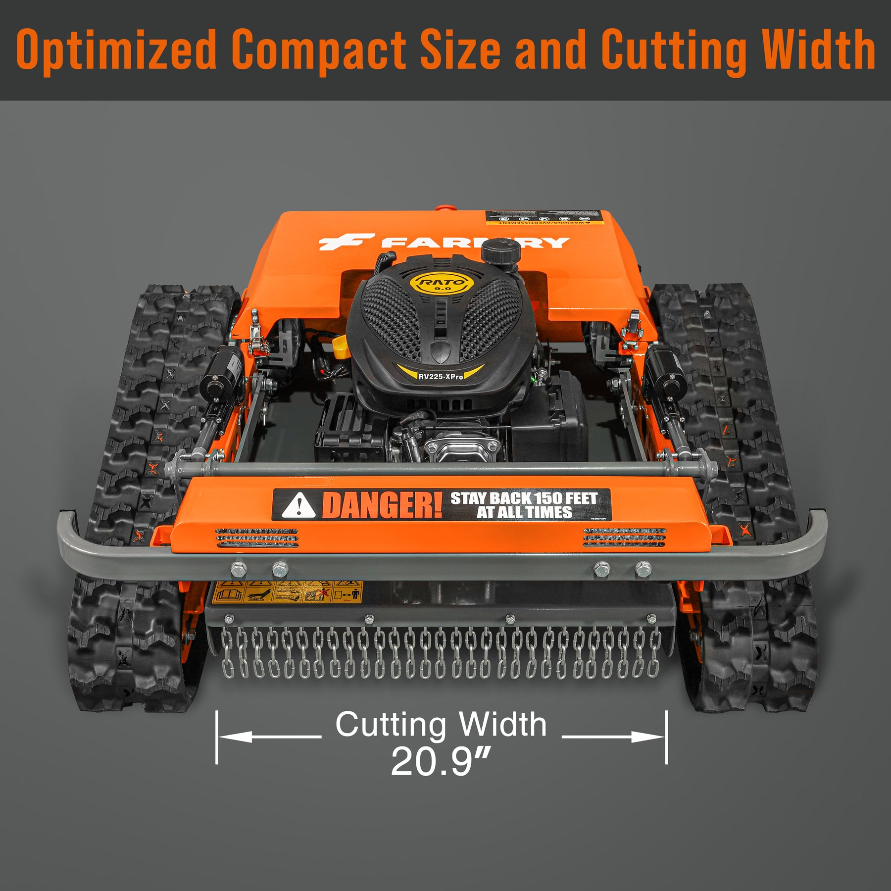 Farmry RM20 Remote-Controlled Track Mower – 20.9" Cut, 6.1HP Gas Engine