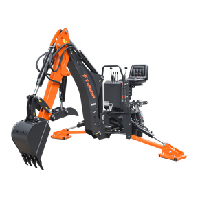 8 '2 " Tractor  Backhoe with Curved Boom, 15" Bucket, Hydraulic Grapple Thumb, Self-Contained Gear Pump&Hydraulic Reservoir included, for 30-65 HP, Cat 1&2 Hookup, BH820