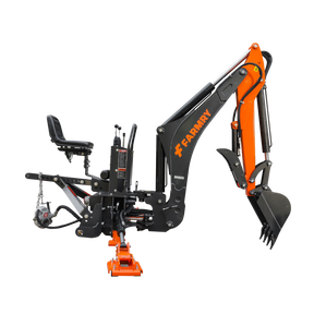 9 '2 " Tractor  Backhoe with Curved Boom, 18" Bucket, Hydraulic Grapple Thumb, Self-Contained Gear Pump&Hydraulic Reservoir included, for 45-120 HP, Cat 2 Hookup, BH920