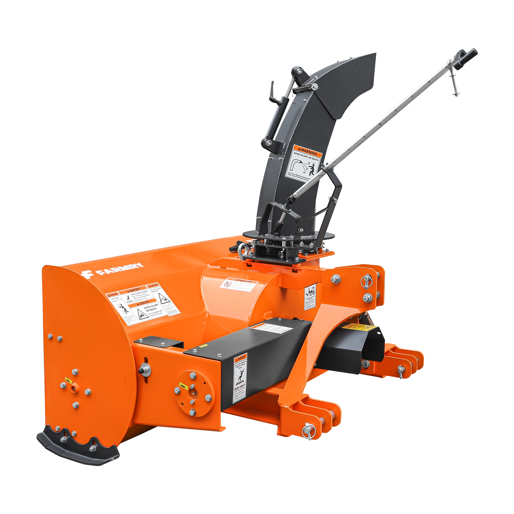 60" 3 Point Hitch Snow Blower for 18-45HP Tractor, CAT 1&2, 22” Impeller diameter, Manual 360 ° Snow Chute, Snow Shovel for JAM Clearance and PTO Shaft with Cluth included, TSB60