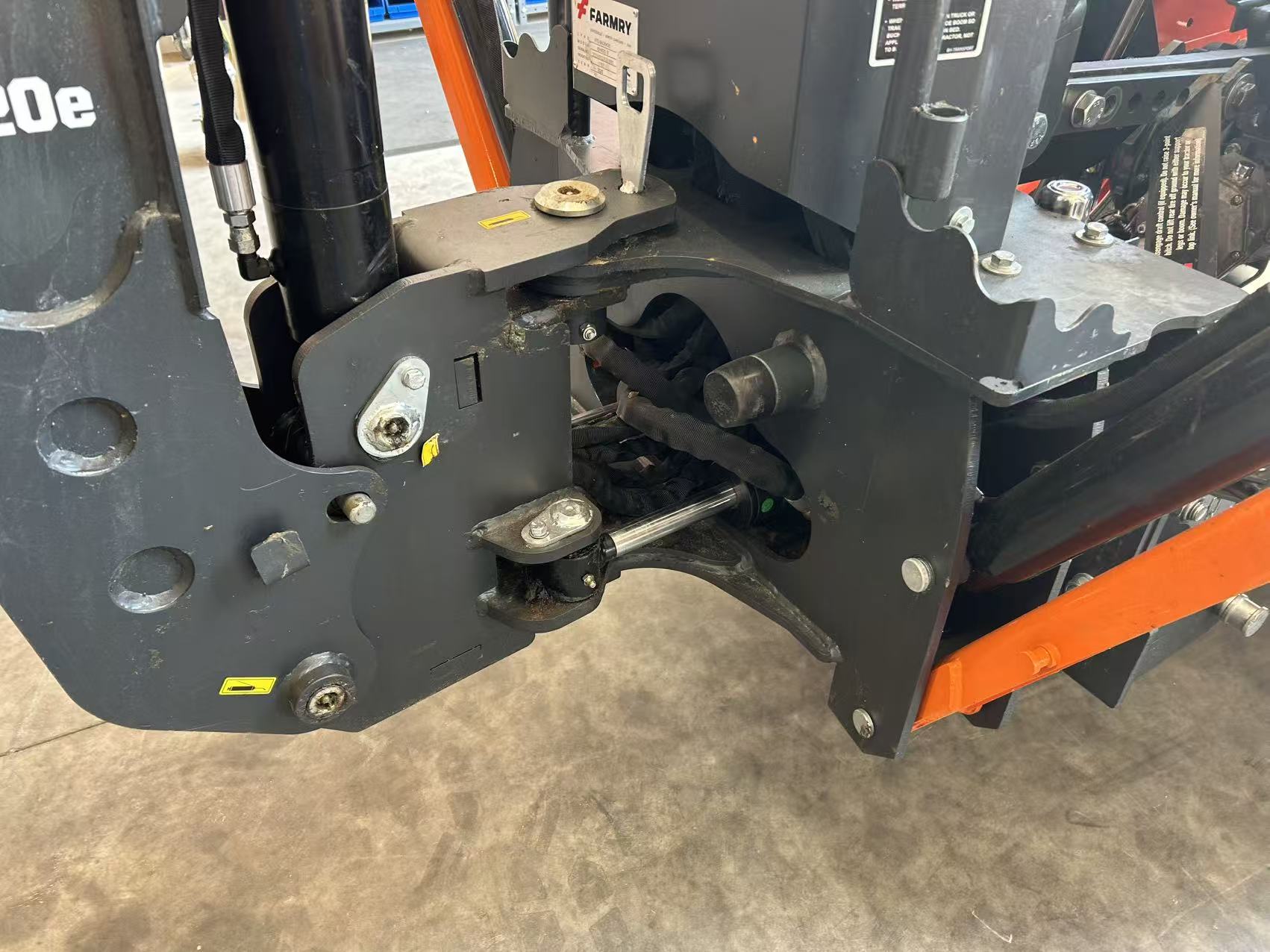 Used 8'2" Tractor  Backhoe with Curved Boom, 15" Bucket, Mechanical Grapple Thumb, Self-Contained Gear Pump&Hydraulic Reservoir included, for 30-65 HP, Cat 1&2 Hookup, BH820e