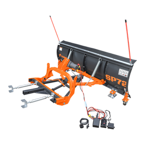 SP72 72" Truck/SUV Front Mount Snow Pusher, Left and Right Angle, 2" Mount Receiver, Wireless Winch Control