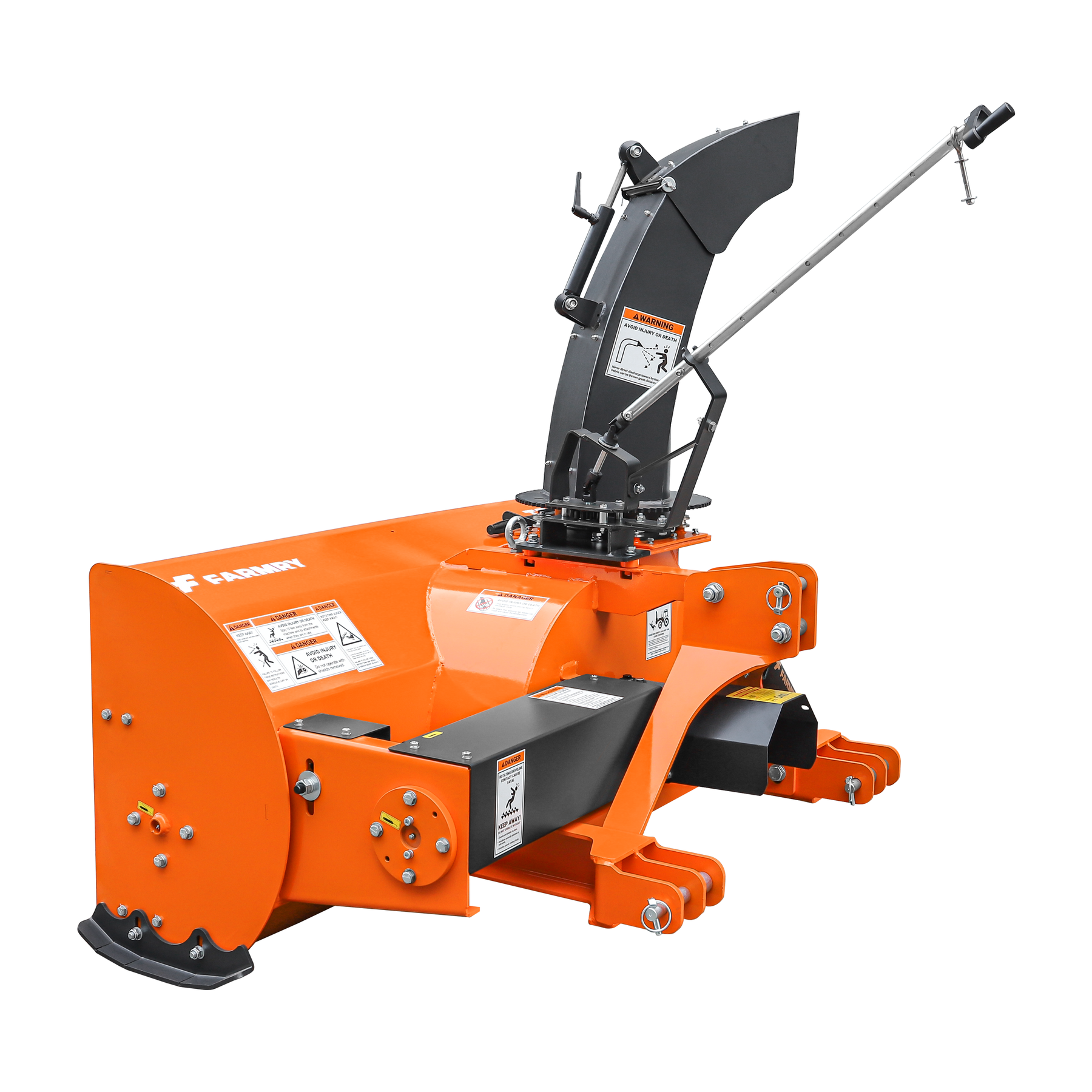 60" 3-Point Hitch Snow Blower for 18-45HP Tractor, CAT 1 & 2, 22" Impeller Diameter, Manual 360° Snow Chute, Snow Shovel for JAM Clearance and PTO Shaft with Clutch Included, TSB60