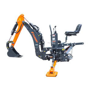 6 ' Compact Tractor Backhoe with Curved Boom, 12" Bucket, Self-Contained Gear Pump&Hydraulic Reservoir included, for 18-35 HP, Cat 1 Hookup, BH600