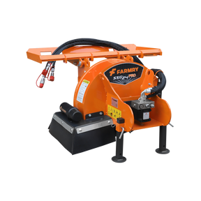 24 inch Skid Steer Loader Stump Grinder with Flexible Coupling and 3 Time Indexing Carbide Teeth, 18 to 23GPM, SSG24PRO(Orange)