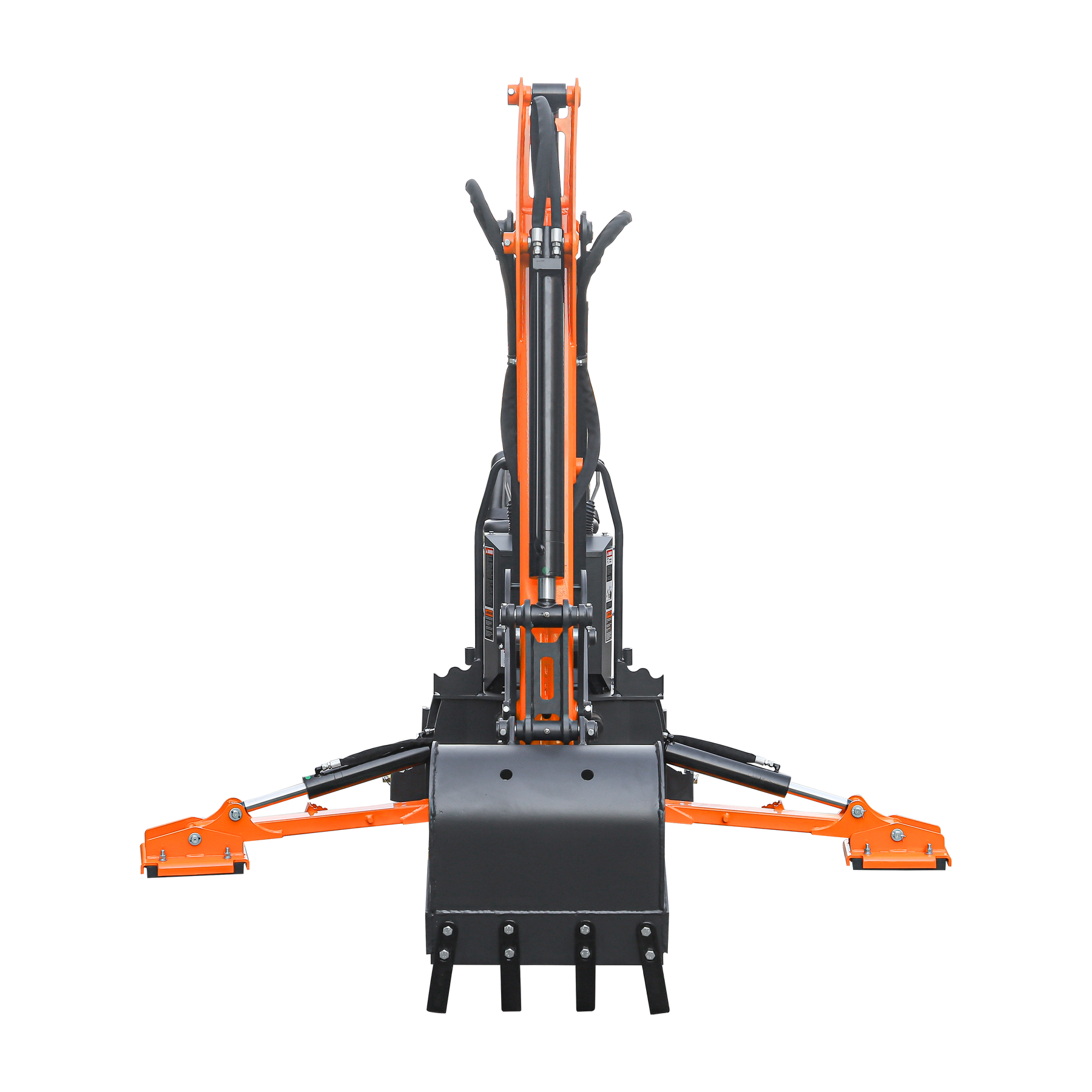 9 '2 " Tractor  Backhoe with Curved Boom, Italian Original WALVOIL Seven Way Hydraulic Control Valve, 18" Bucket, Hydraulic Grapple Thumb,  Self-Contained One-Piece Gear Pump&Hydraulic Reservoir included, for 45-120 HP, Cat 2 Hookup, BH920Pro