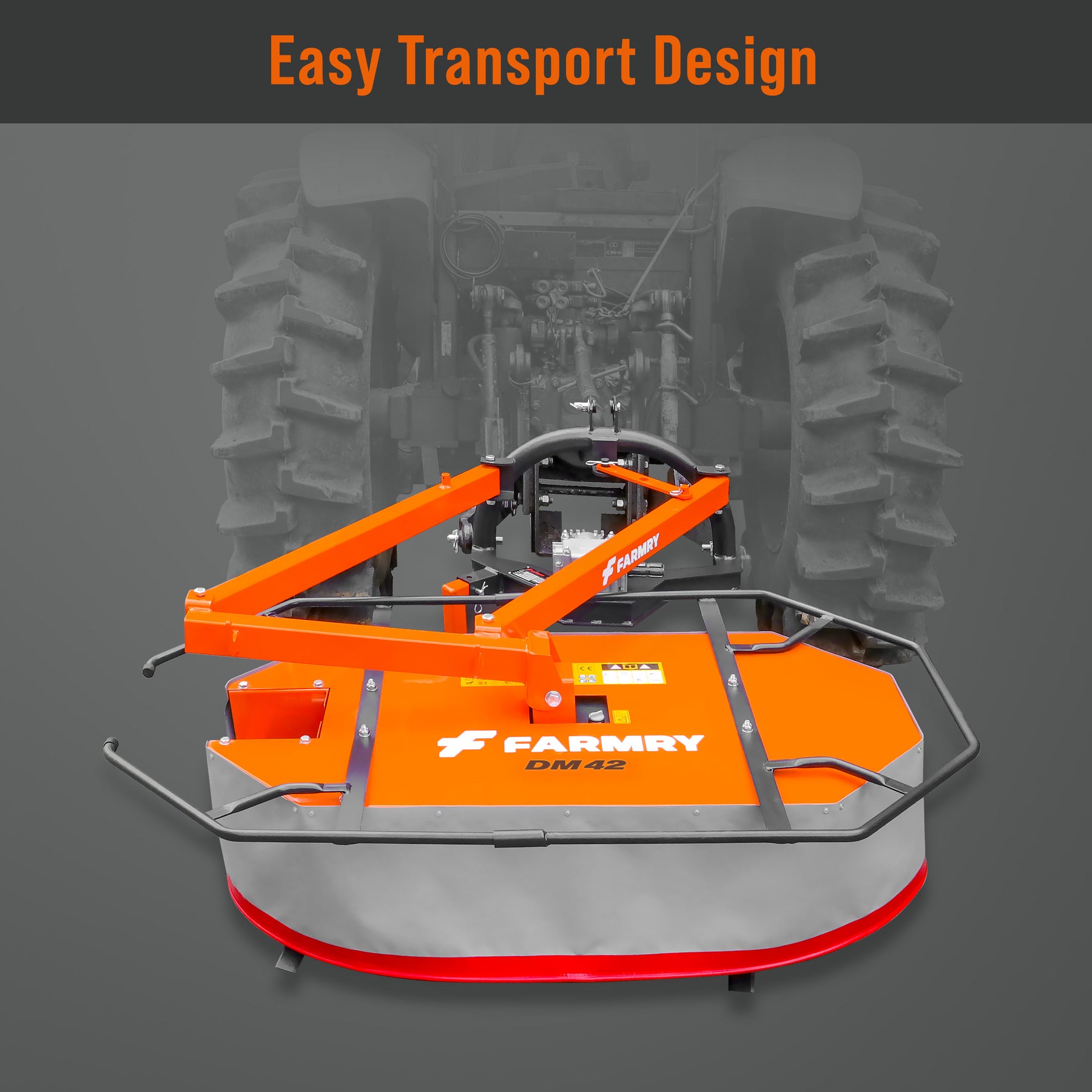 42" Cutting Width, Drum Mower for Tractor, DM42