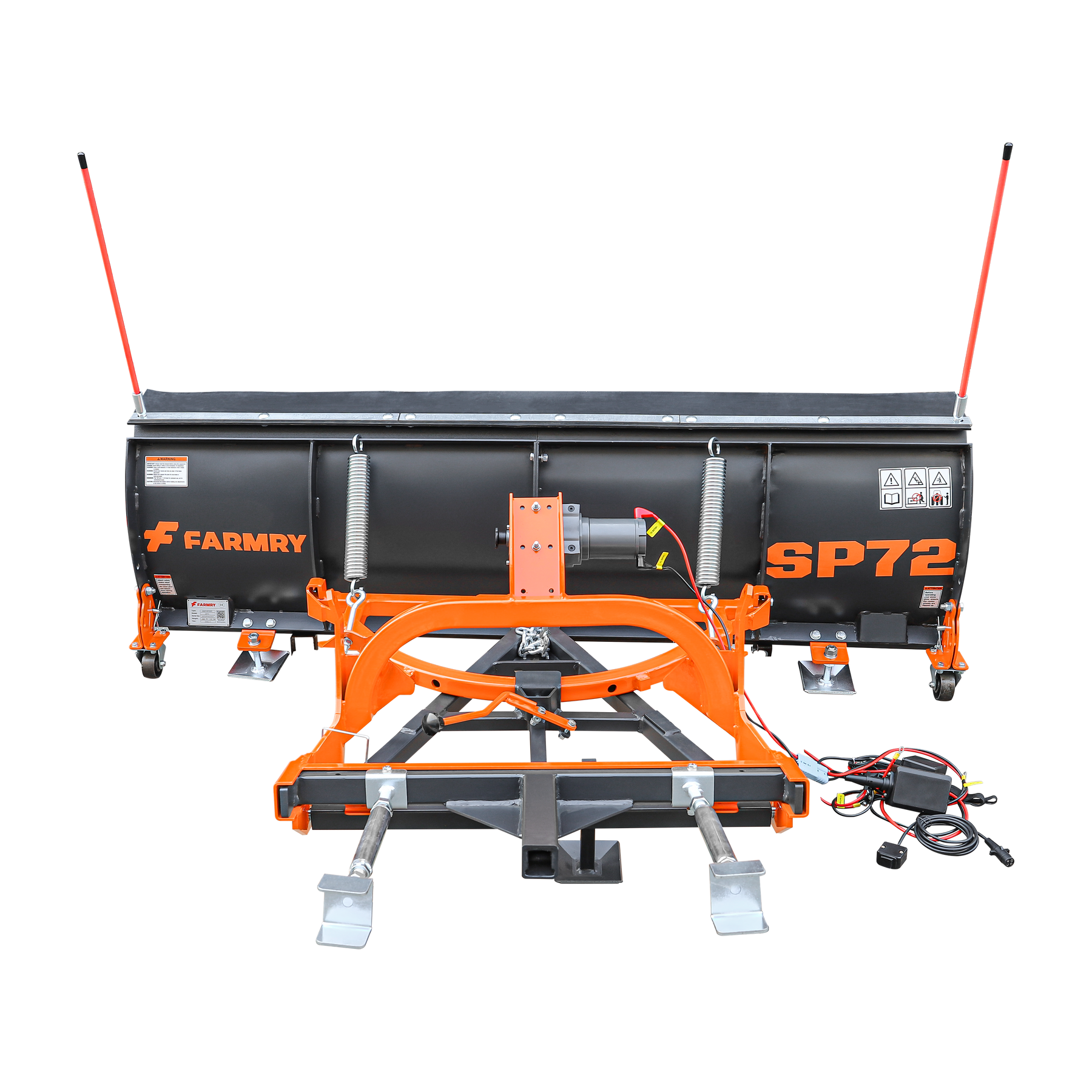 SP72 72" Truck/SUV Front Mount Snow Pusher, Left and Right Angle, 2" Mount Receiver, Wireless Winch Control