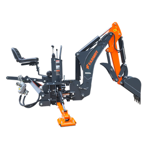 8 '2 " Tractor  Backhoe with Curved Boom, 15" Bucket, Mechanical Grapple Thumb, Self-Contained Gear Pump&Hydraulic Reservoir included, for 30-65 HP, Cat 1&2 Hookup, BH820e
