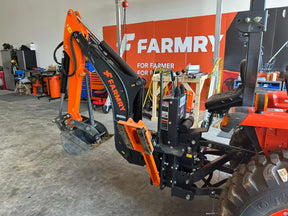 Used 8'2" Tractor  Backhoe with Curved Boom, 15" Bucket, Mechanical Grapple Thumb, Self-Contained Gear Pump&Hydraulic Reservoir included, for 30-65 HP, Cat 1&2 Hookup, BH820e