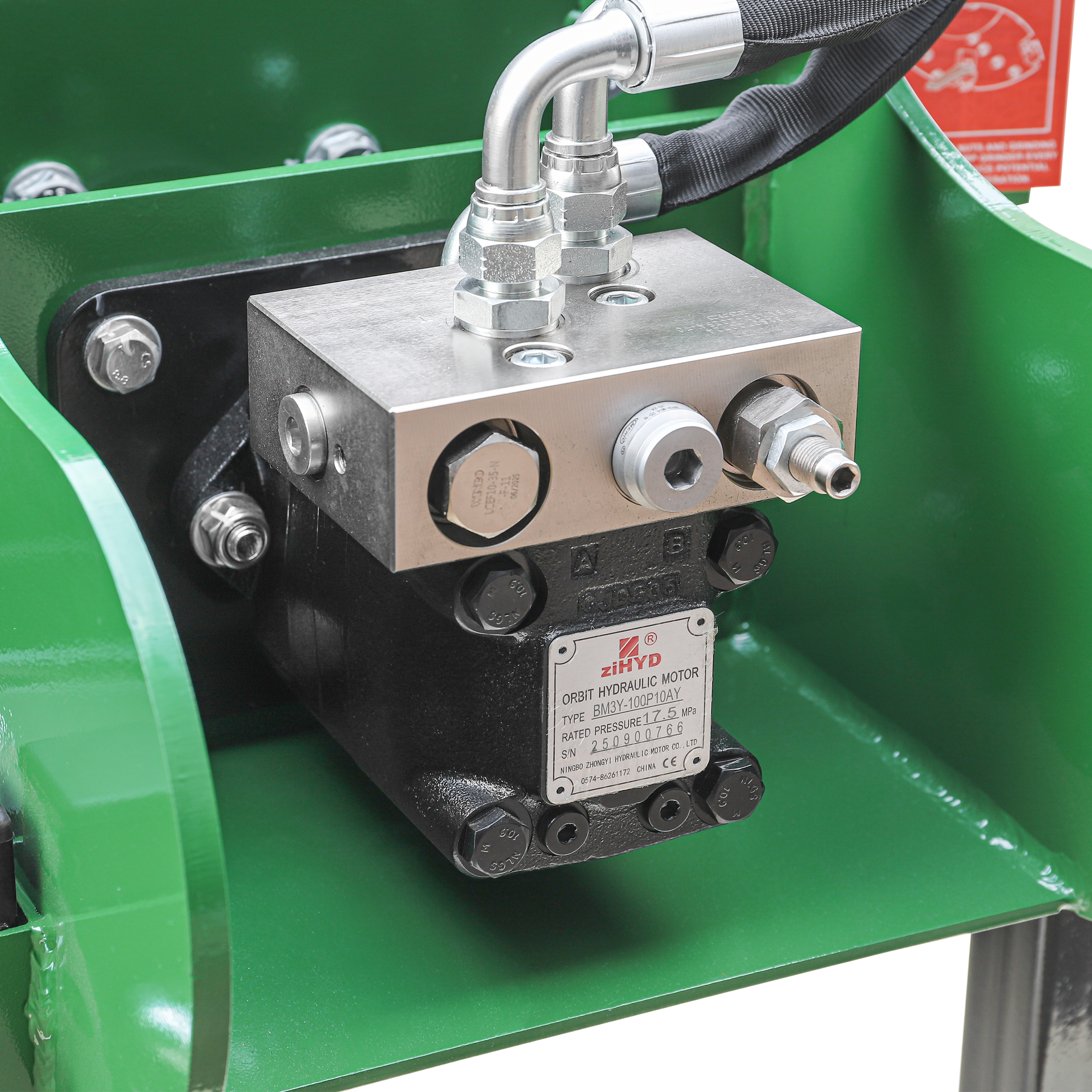 24 inch Skid Steer Loader Stump Grinder with Flexible Coupling and 3 Time Indexing Carbide Teeth, 18 to 23GPM, SSG24PRO(Green)