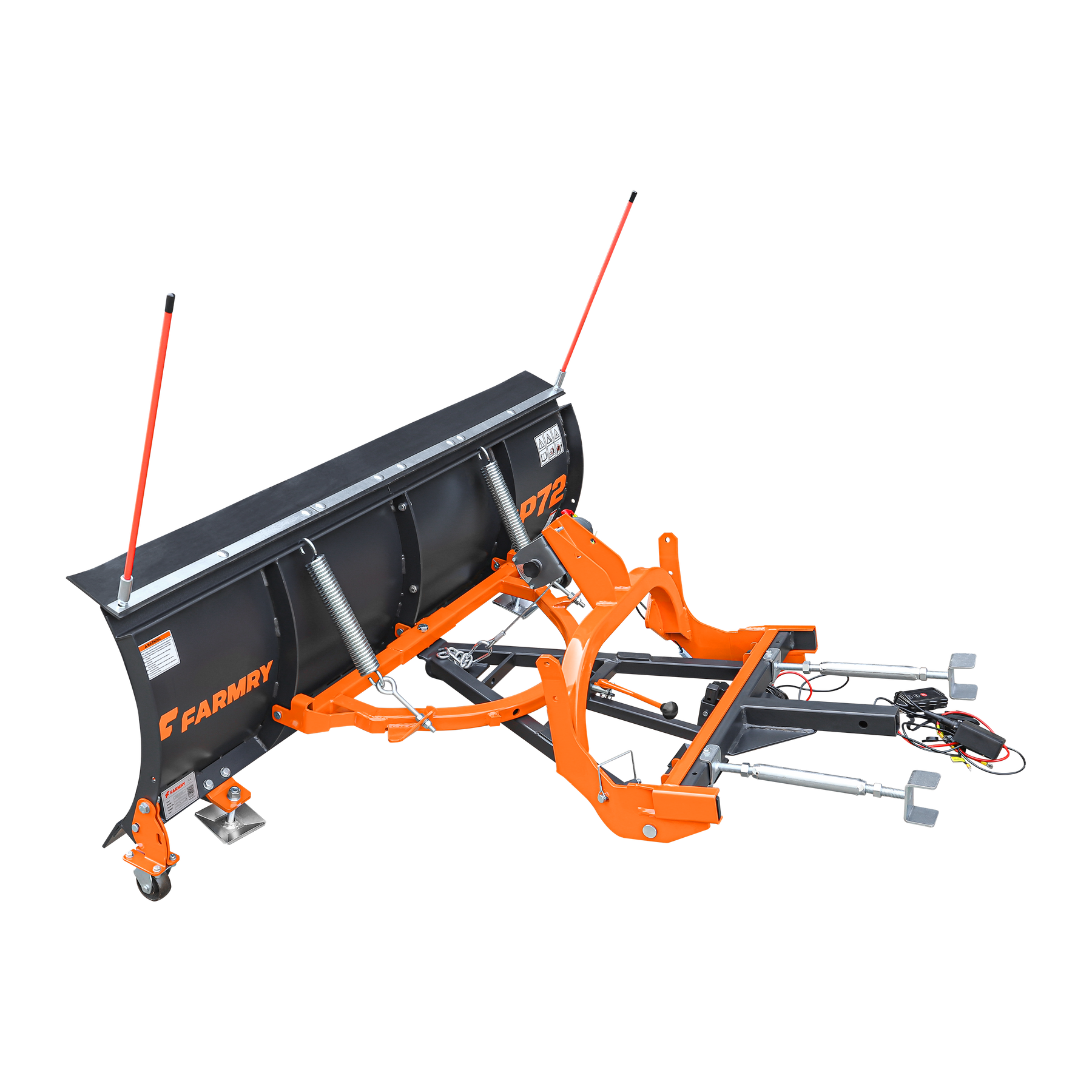 SP72 72" Truck/SUV Front Mount Snow Pusher, Left and Right Angle, 2" Mount Receiver, Wireless Winch Control