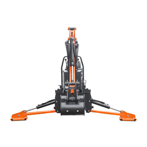 6 ' Compact Tractor Backhoe with Curved Boom, 12" Bucket, Taiwan Original Six Way Hydraulic Control Valve， Self-Contained One-Piece Gear Pump&Hydraulic Reservoir included, for 18-35 HP, Cat 1 Hookup, BH600Pro