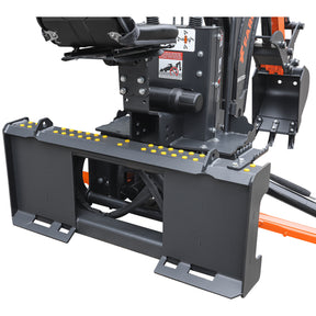 7 ' Skid Steer Loader Backhoe with Curved Boom, 12" Bucket, Hydraulic Grapple Thumb  included, for 30-60 HP , BHS700