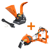 5” PTO Wood Chipper + 24” Hydraulic Stump Grinder Combo for 25–60 HP Tractors (CP85 + HSG24)