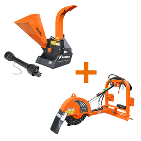 5” PTO Wood Chipper + 24” Hydraulic Stump Grinder Combo for 25–60 HP Tractors (CP85 + HSG24)