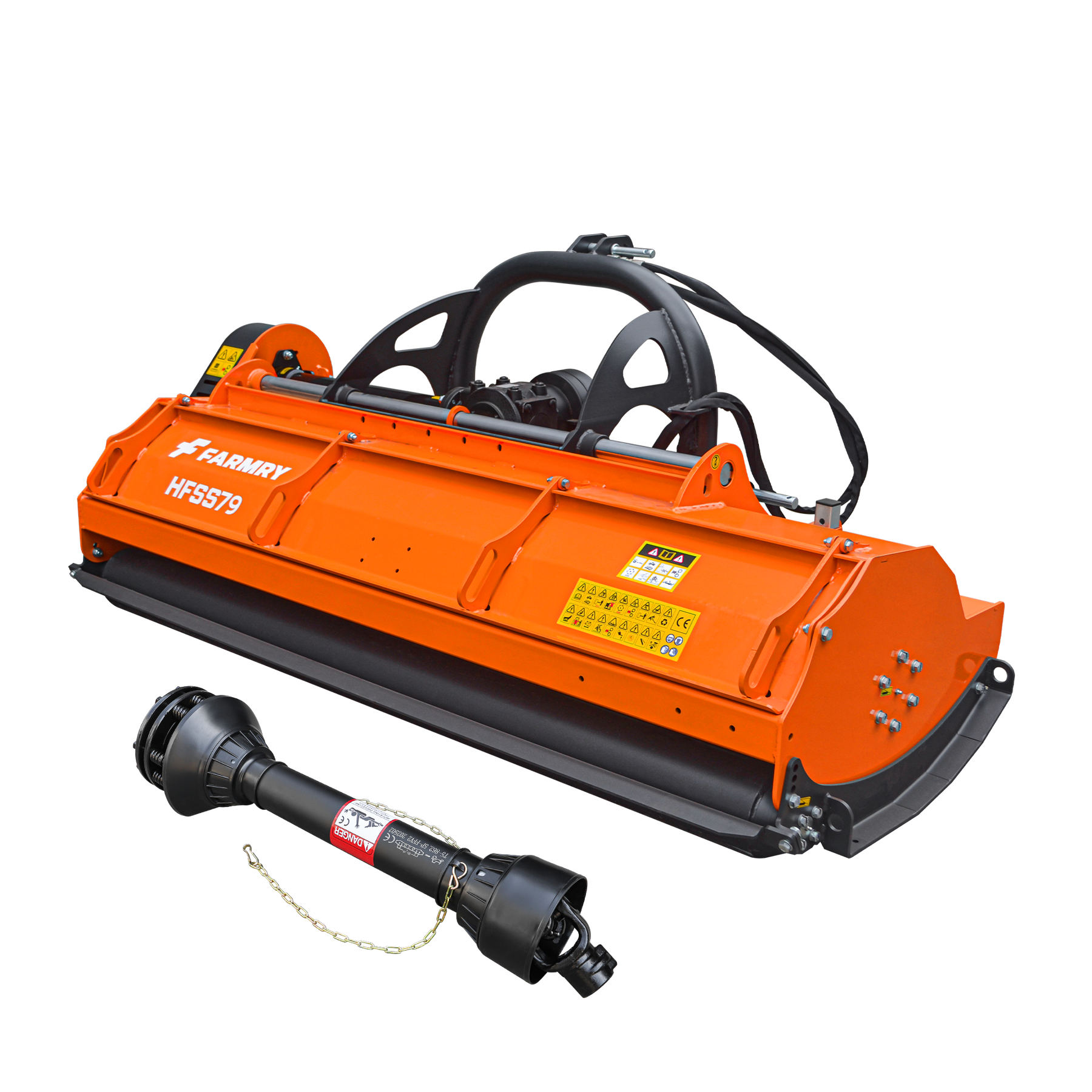 3 Point 79" Flail Mower, PTO Hydraulic Side Shift, 30-85HP Mowing Attachment for Category 1 and 2 Tractors, HFSS79