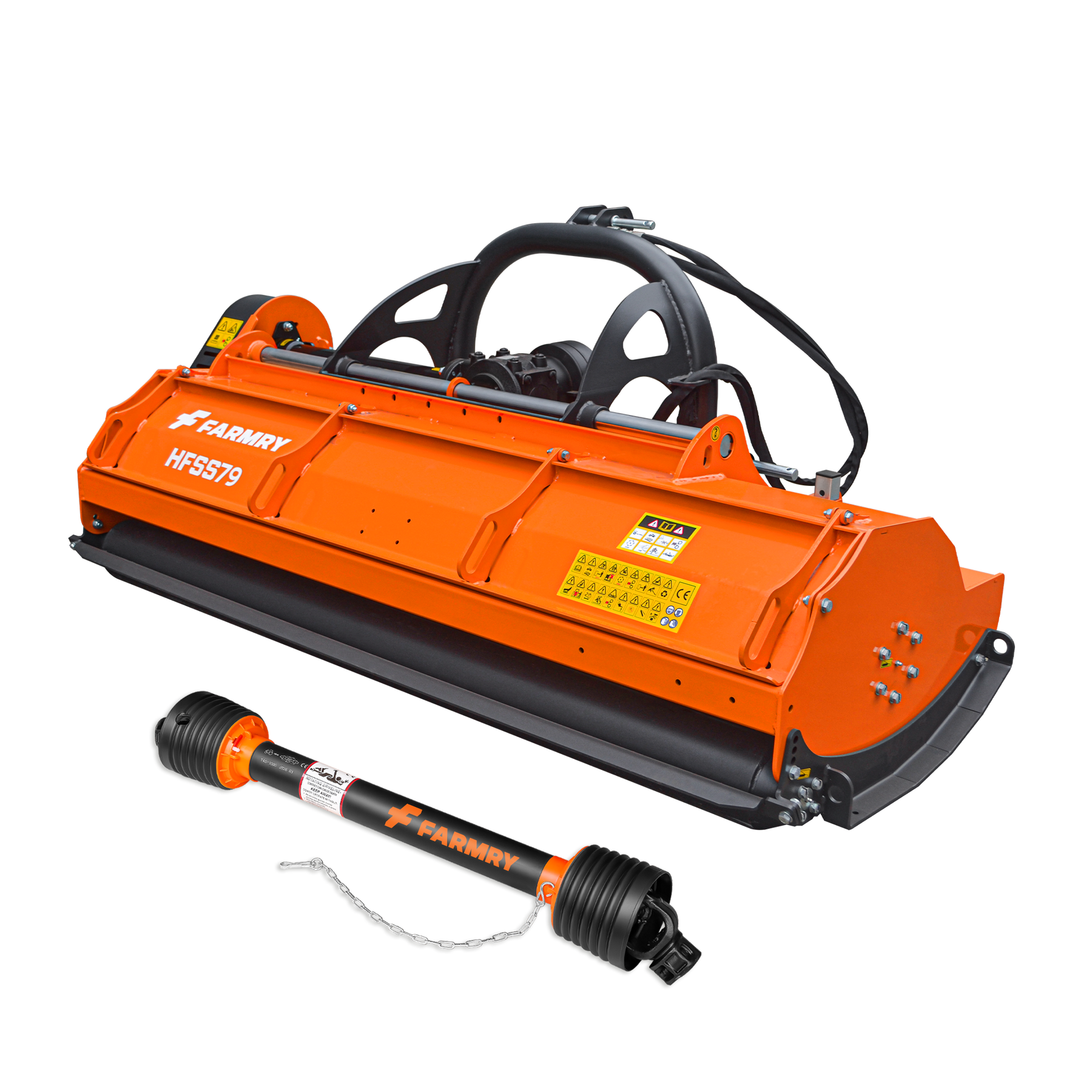 3 Point 79" Flail Mower, PTO Hydraulic Side Shift, 30-85HP Mowing Attachment for Category 1 and 2 Tractors, HFSS79