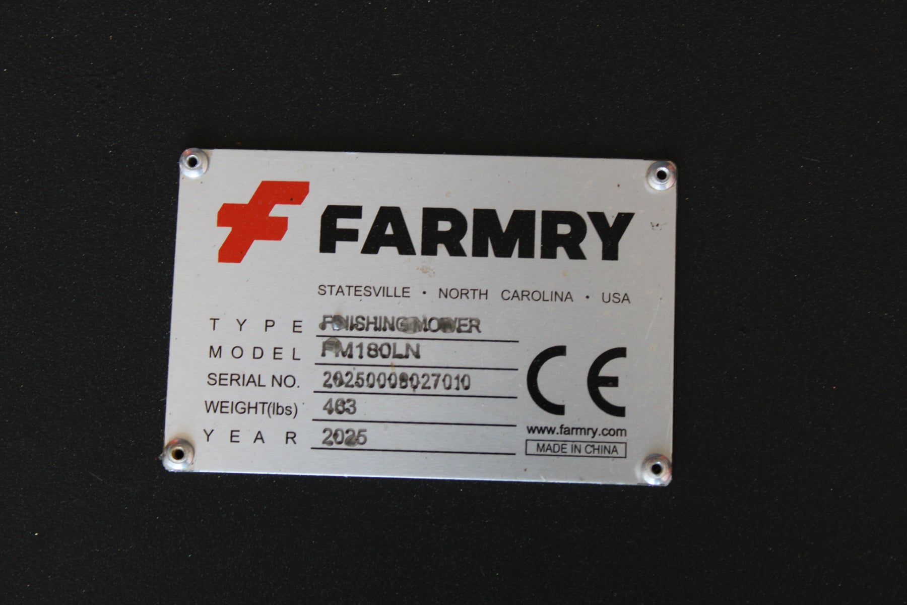 Used Farmry 71" Cutting Width Finishing Mower, 20-45 HP, 3-Point, PTO Driveline & Quick Hitch Included, FM180LN