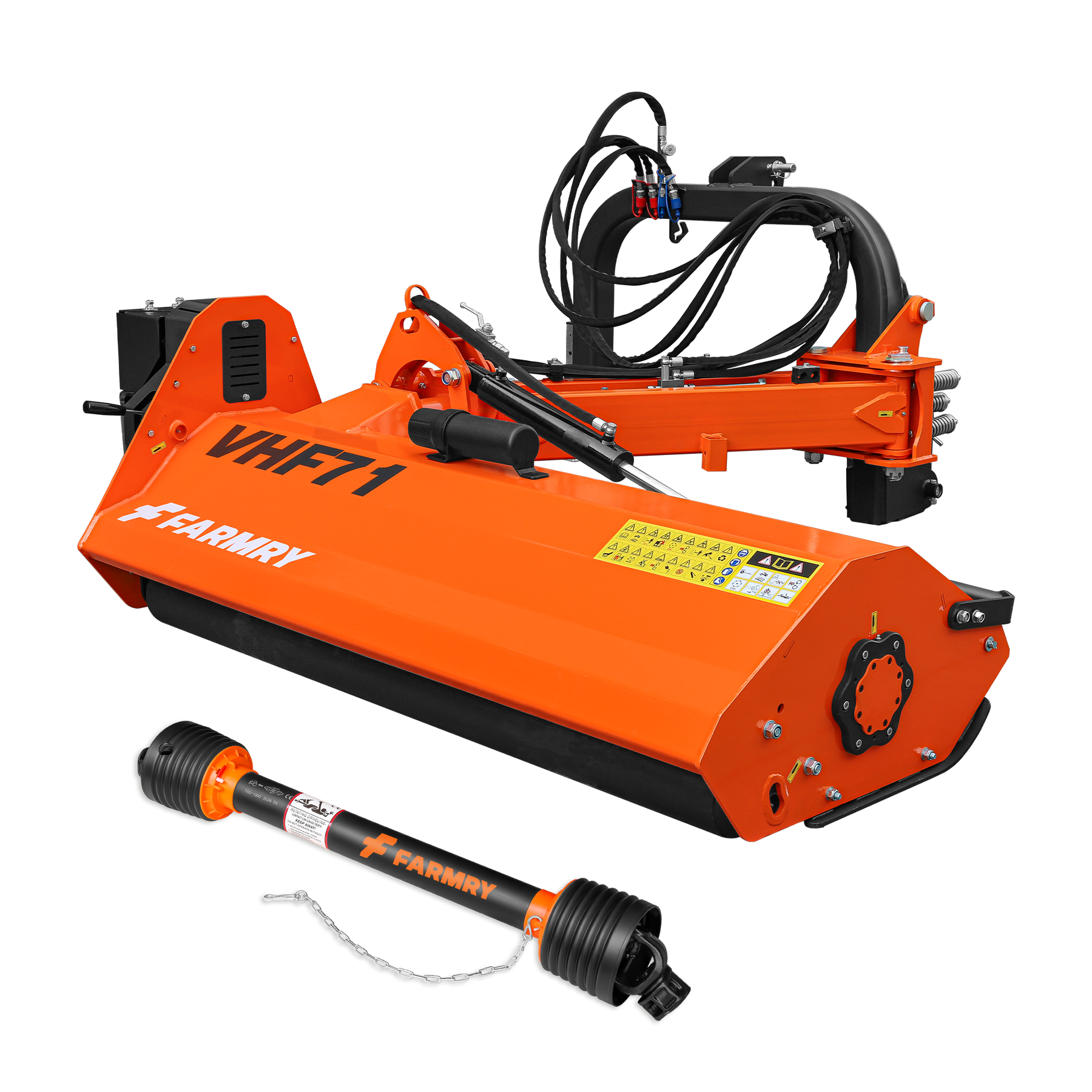 Farmry 71" Heavy Duty Hydraulic Verge 3Point Offset Flail Ditch Bank Mower, 60-100 HP, rear attached VHF71