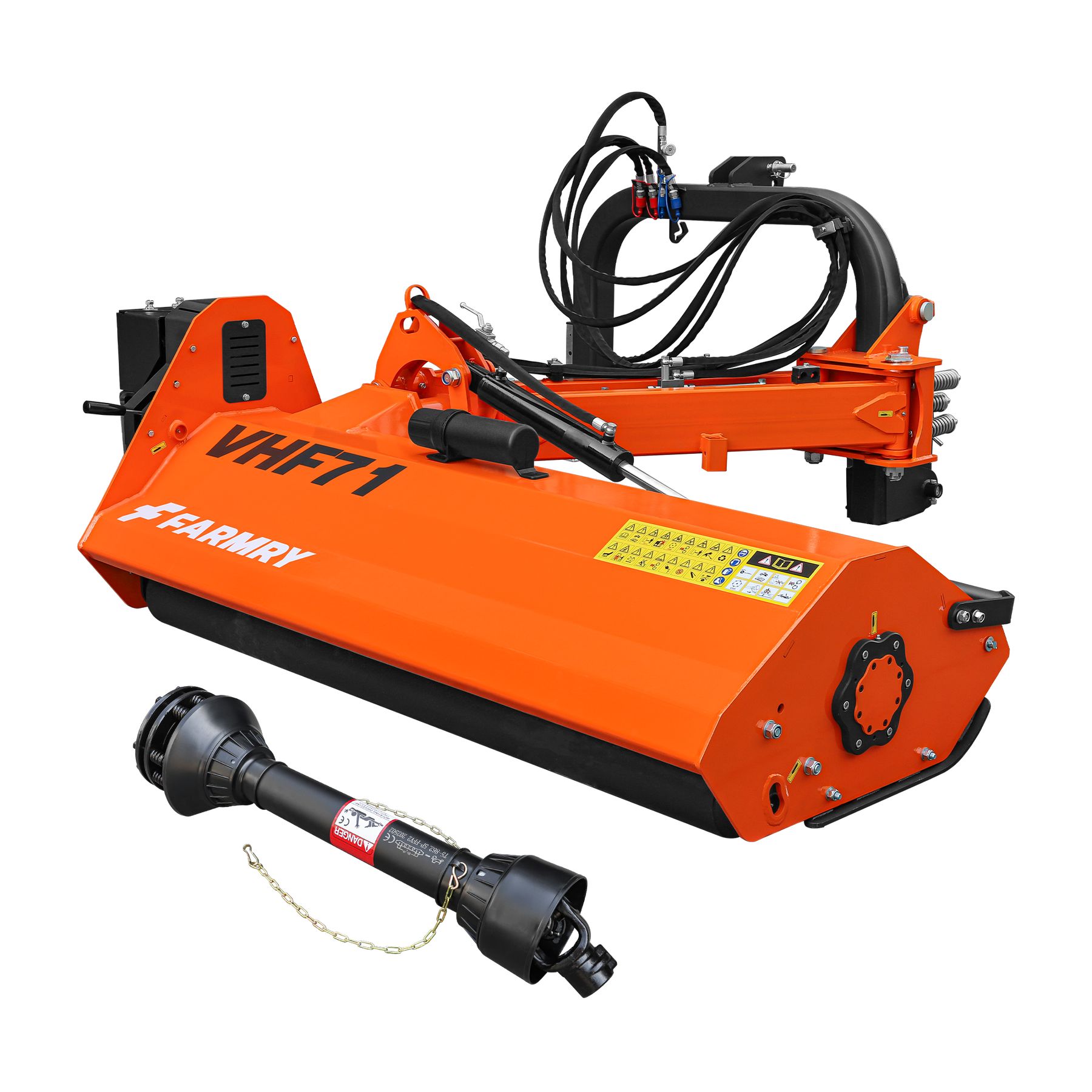 Farmry 71" Heavy Duty Hydraulic Verge 3Point Offset Flail Ditch Bank Mower, 60-100 HP, rear attached VHF71